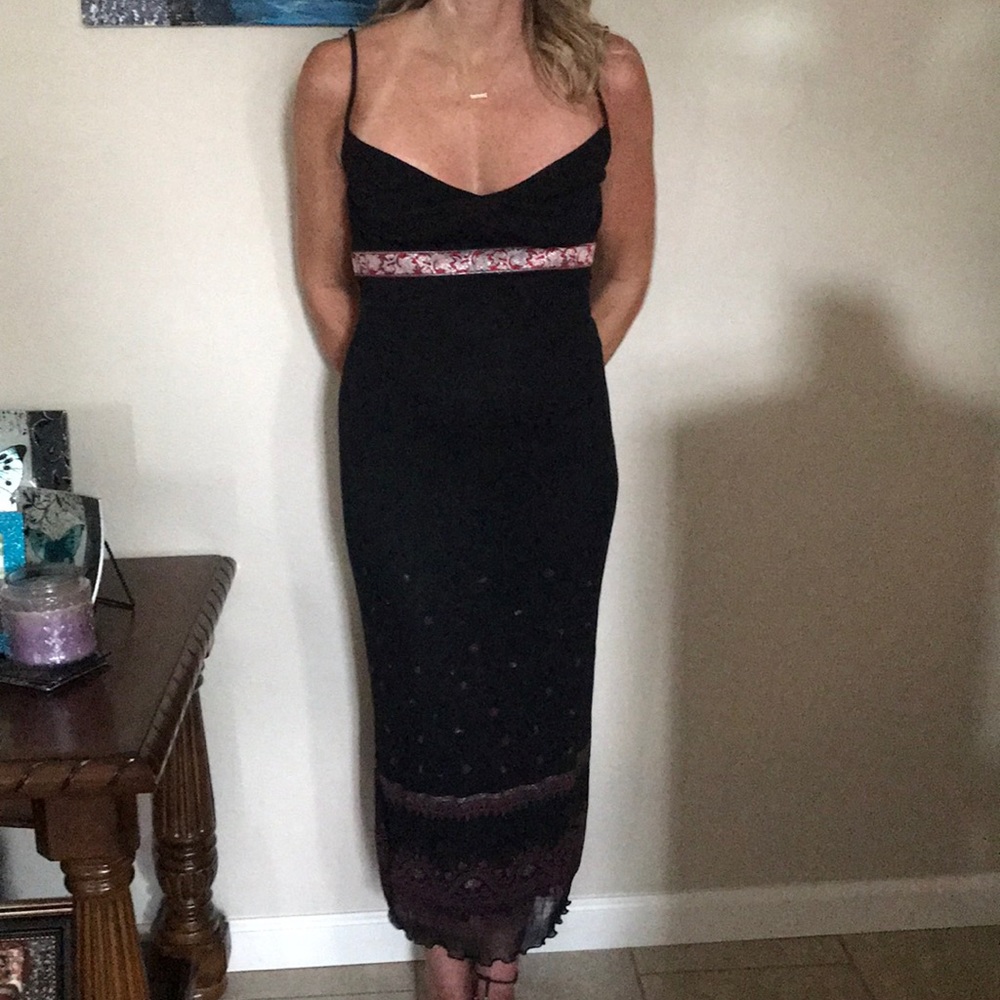 Backless black evening dress